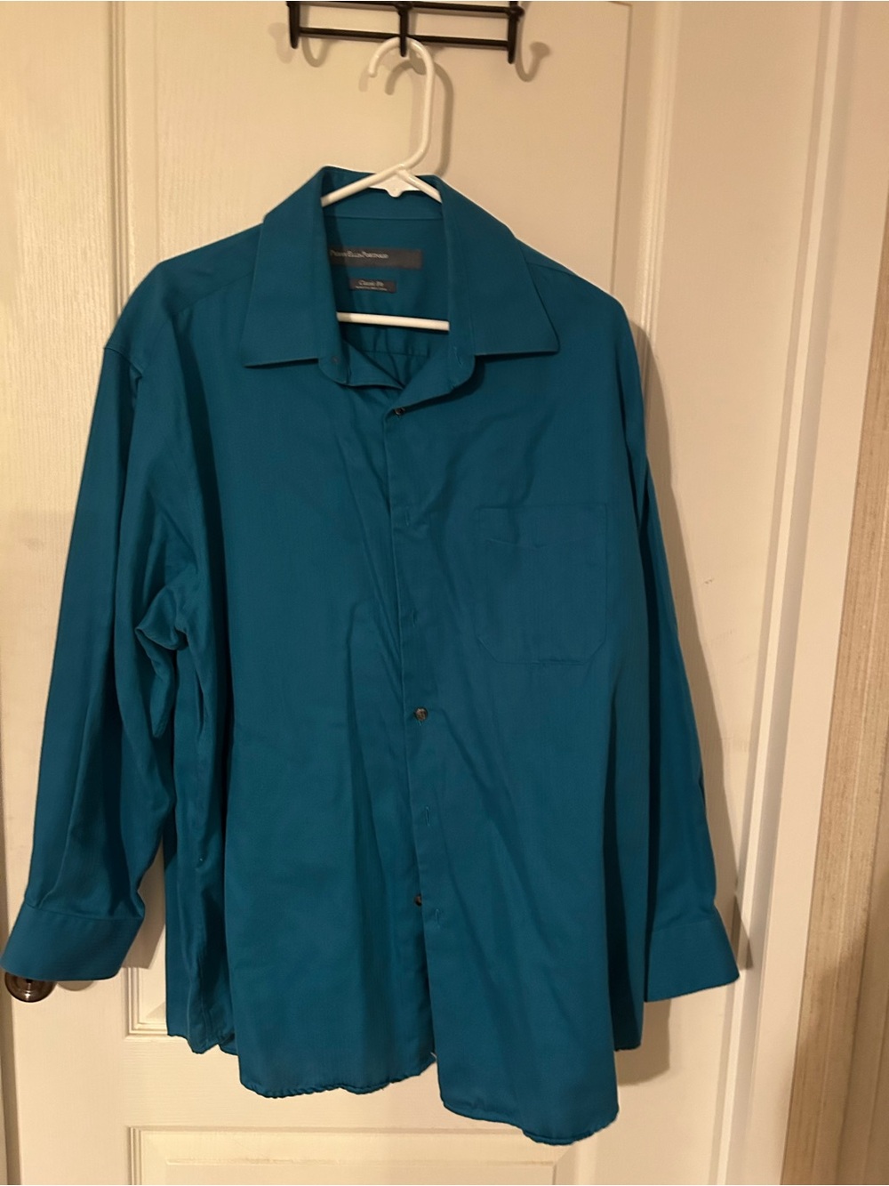 Perry Ellis Teal Blue Mens Dress Shirt